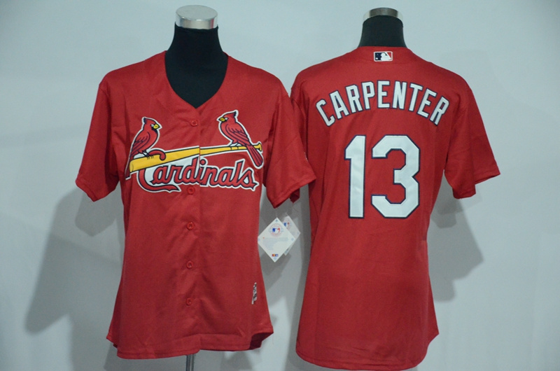 Womens 2017 MLB St. Louis Cardinals #13 Carpenter Red Jerseys
